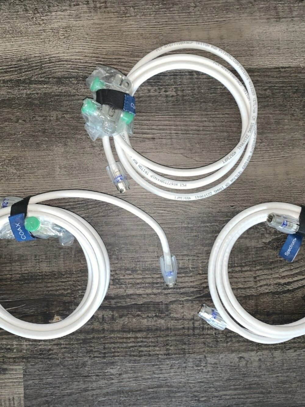 Lot Of 3 Coax Cable PCT AT677TSBVVW1P Triton RG6 ETL Cm 18AWG 6 Foot W Splitter